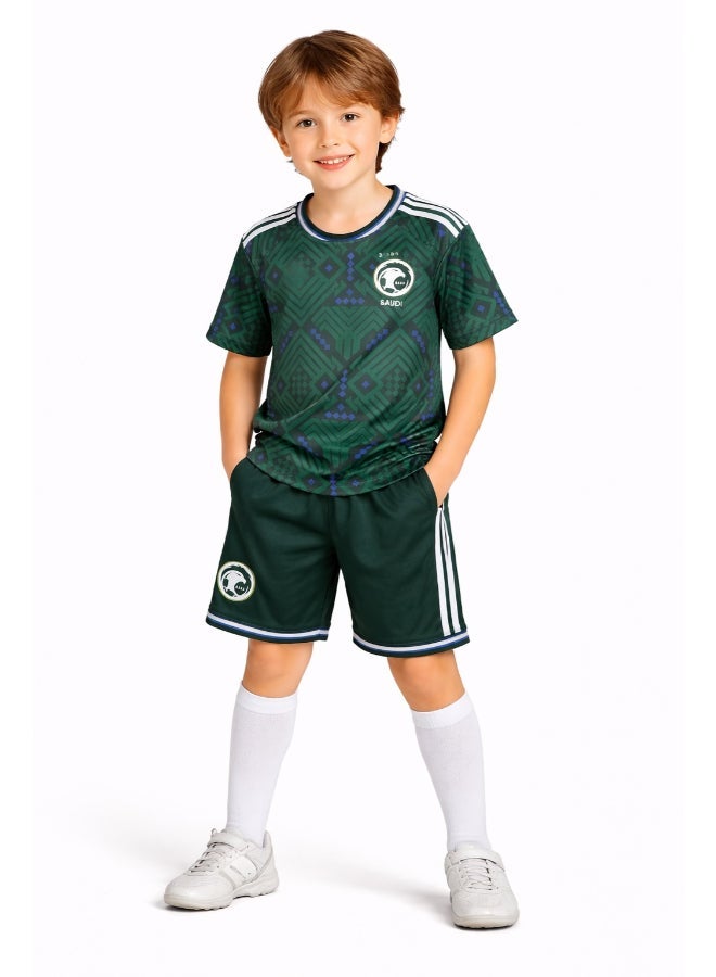 Toyland Kids Saudi Arabia Football Jersey & Shorts Set –Sportswear Kit for Boys - Image 1