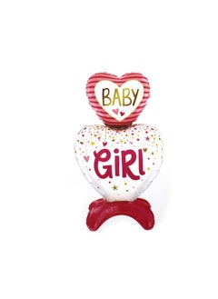 PARTY FUN Foil Balloon Baby Girl Heart Shape for Party Decoration  - Image 1