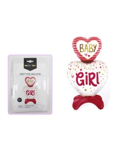 PARTY FUN Foil Balloon Baby Girl Heart Shape for Party Decoration  - Image 2