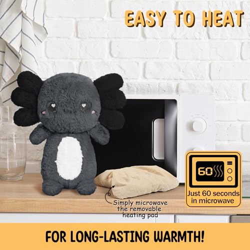 Happy Fuel Axolotl Microwavable Unscented Heating Pad for Women and Kids- Cute Soft Cozy Pillow Plush Heatable Warm Stuffed Animals - Kawaii Hot and Cold Plushie Food Toy - Axolotl Gifts for Girls and Boys - Image 5