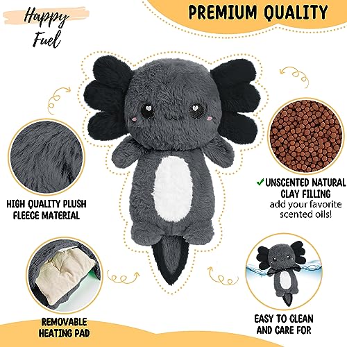 Happy Fuel Axolotl Microwavable Unscented Heating Pad for Women and Kids- Cute Soft Cozy Pillow Plush Heatable Warm Stuffed Animals - Kawaii Hot and Cold Plushie Food Toy - Axolotl Gifts for Girls and Boys - Image 3