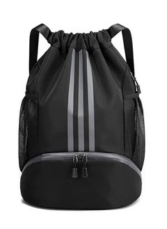 Y&D Drawstring Backpack Bag Gym Sack String Men Women, Basketball Bundle Pocket Student School Football Storage Large Capacity Fitness  - Image 1