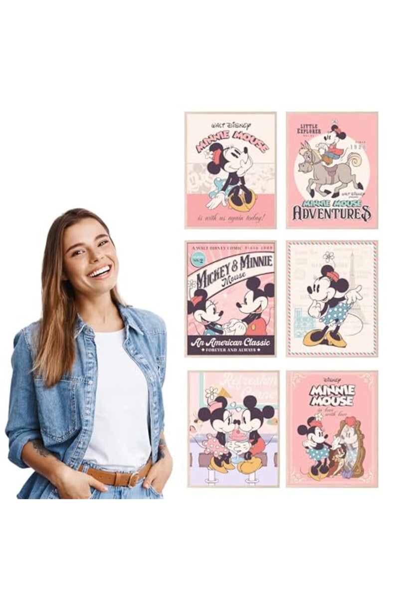 BigWig Prints Minnie Mouse Wall Decor - Minnie Mouse Poster, Room Decor, Wall Nursery Disney Nursery For Girls - Unframed Set Of 6 (8x10”) - Image 4