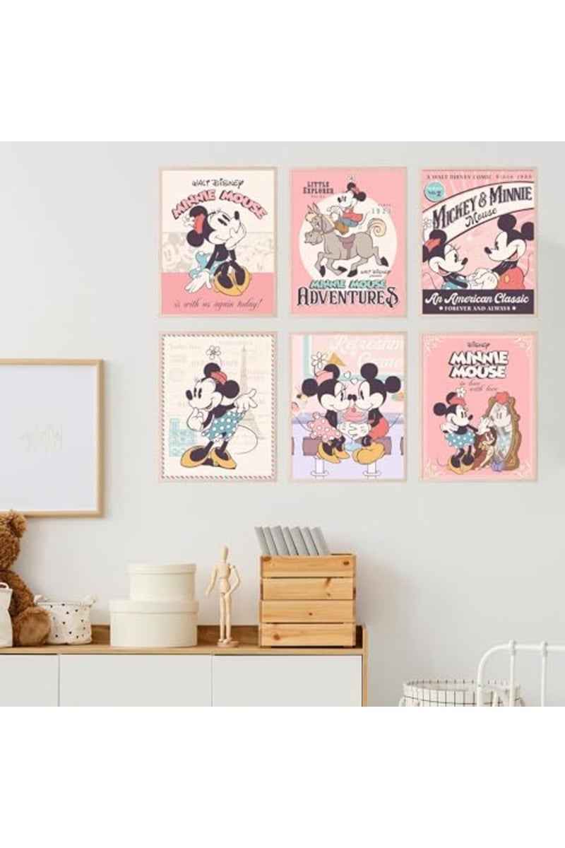 BigWig Prints Minnie Mouse Wall Decor - Minnie Mouse Poster, Room Decor, Wall Nursery Disney Nursery For Girls - Unframed Set Of 6 (8x10”) - Image 2