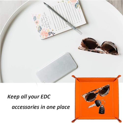 siduater Valet Tray Desktop Storage Organizer, Vegan Leather Catchall Bedside Vanity Tray Nightstand Caddy Holder for Remote Controller, Watch, Keys, Phone, Wallet, Sunglasses, Jewelry - Map - Image 5