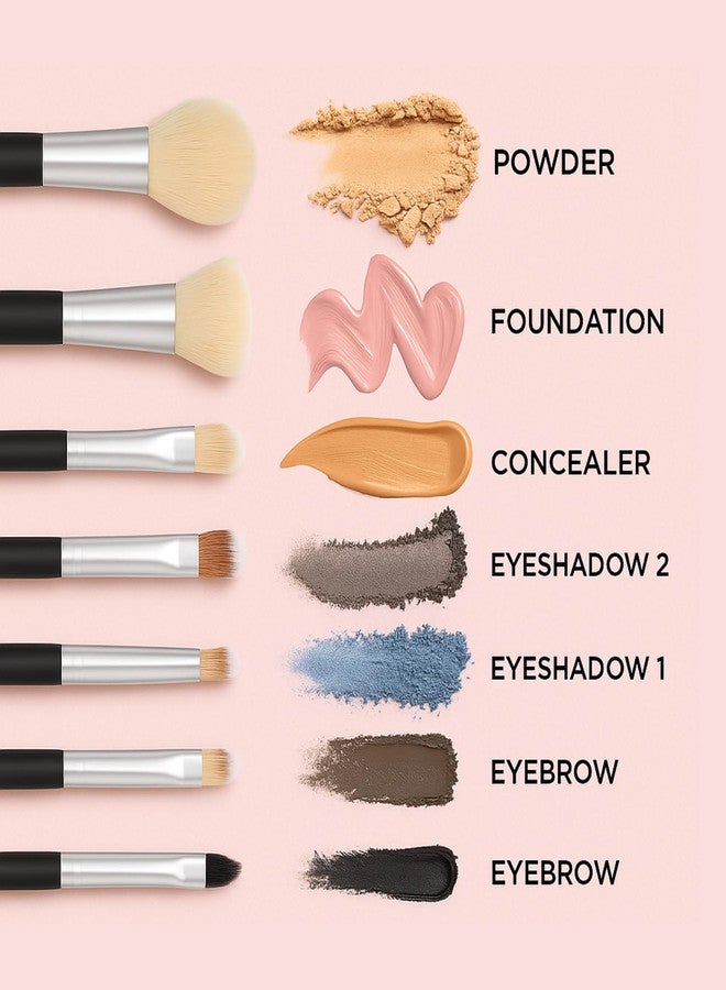 ANNACREATIONS ANNA's Premium 19 Pcs with Gift Box 15 Pcs Makeup Brush Set with 4 Blender Sponge - Professional Face & Eye Cosmetic Brushes for Foundation, Blending, Contouring, Eyeshadow - Soft Bristles Black Handle - Image 2