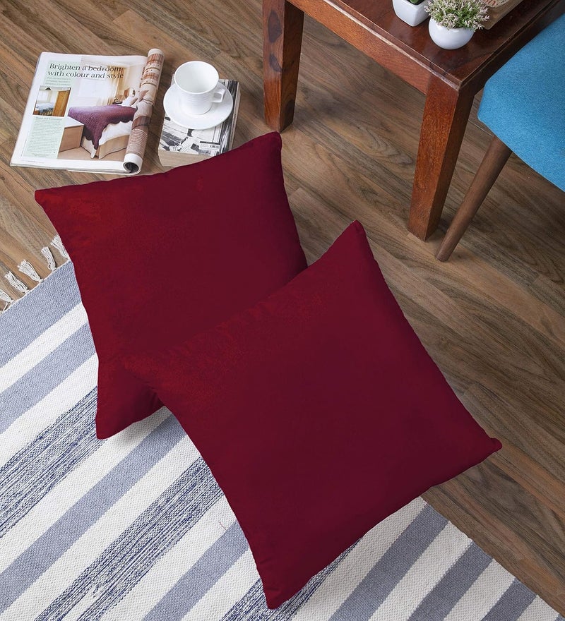 Encasa XO قماش مخمل مصبوغ بلون موحد ناعم وسلس وحريري للكنب، الأثاث، التنجيد، الستائر، الوسائد والحرف 100x152 سم - أحمر - Image 4