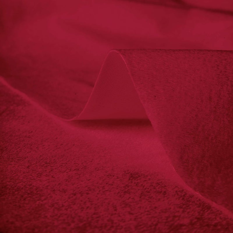 Encasa XO قماش مخمل مصبوغ بلون موحد ناعم وسلس وحريري للكنب، الأثاث، التنجيد، الستائر، الوسائد والحرف 100x152 سم - أحمر - Image 3