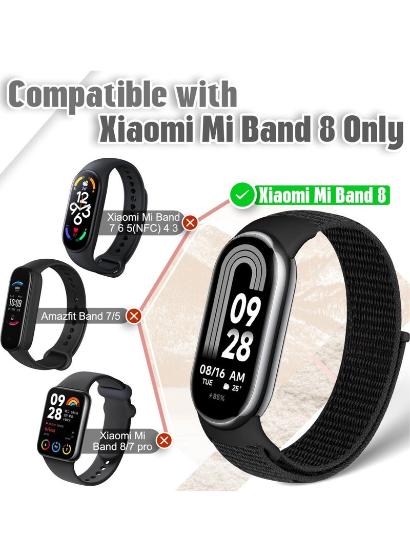 Nylon Strap Compatible With Xiaomi Mi Band 8 Soft Adjustable Band For Men And Women Light  Grey - Image 2