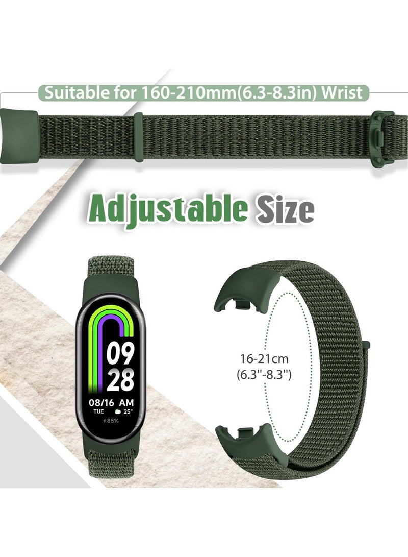 Nylon Strap Compatible With Xiaomi Mi Band 8 Soft Adjustable Band For Men And Women Light  Grey - Image 4