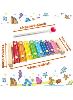 Generic Wooden Xylophone for Kids,Toddler Xylophone Toy with 2 Child Safe Mallets,8 Diatonic Keys Musical Instruments for Preschoolers Educational Toys,Gifts  - Image 2