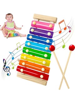 Generic Wooden Xylophone for Kids,Toddler Xylophone Toy with 2 Child Safe Mallets,8 Diatonic Keys Musical Instruments for Preschoolers Educational Toys,Gifts  - Image 1