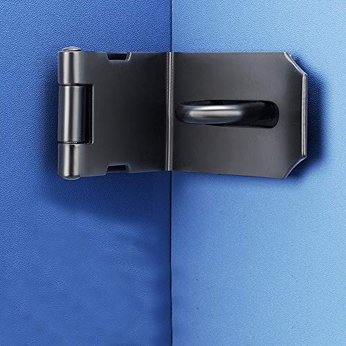 dingchi 90 Degree Stainless Steel Right Angle Padlock Hasp Locking Latch - Security Door Clasp for Push/Sliding/Barn Door, 2mm Thick, Matte Black Finish - Image 5