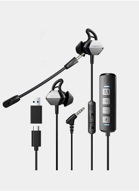 Xiberia MG-2S Wired Gaming Headset In-Ear for PC, Mobile, iPad 7.1 Surround Built-in Sound Card for Enhanced Performance Designed to Reduce Noise During Gaming Built-in 1.20cm Microphone