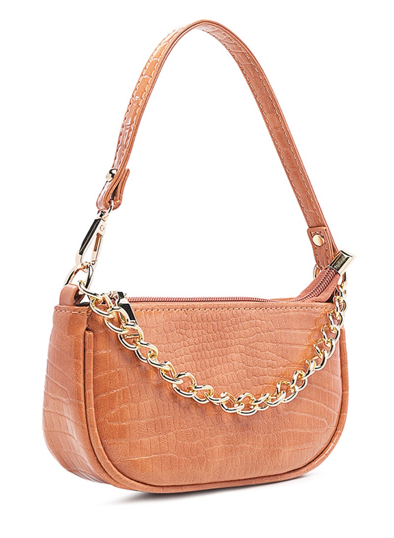 لندن راج حقيبة كروس جلد تمساح برتقالي - Image 2