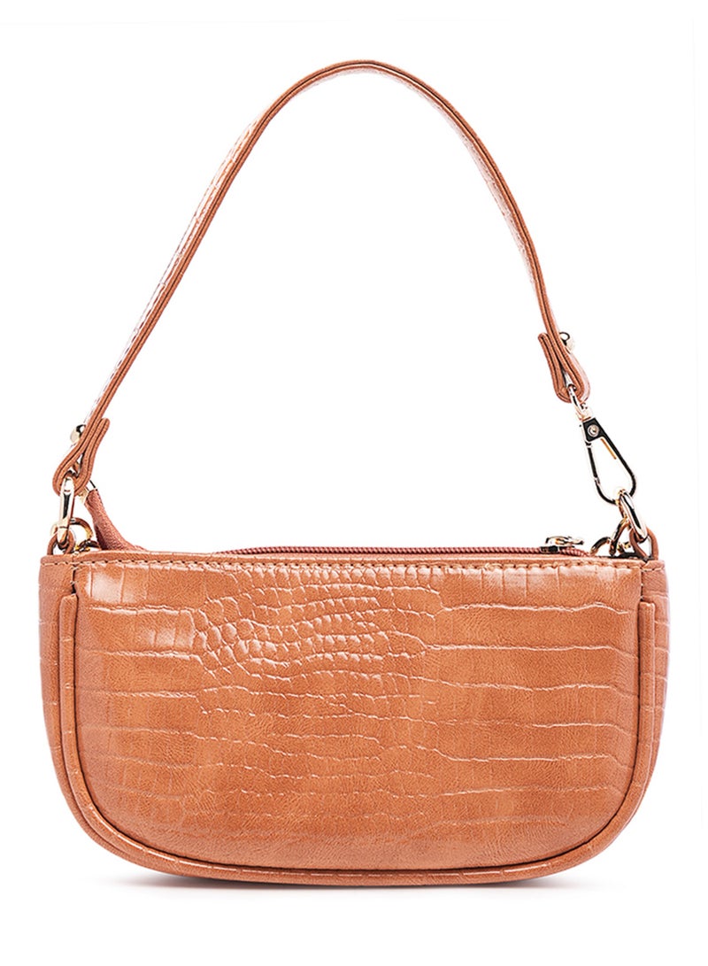 لندن راج حقيبة كروس جلد تمساح برتقالي - Image 4