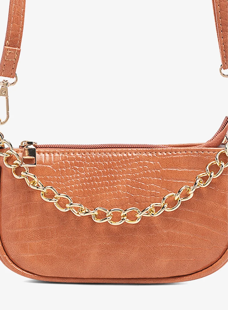 London Rag  Croc Sling bag in Orange for Women | Best Price UAE