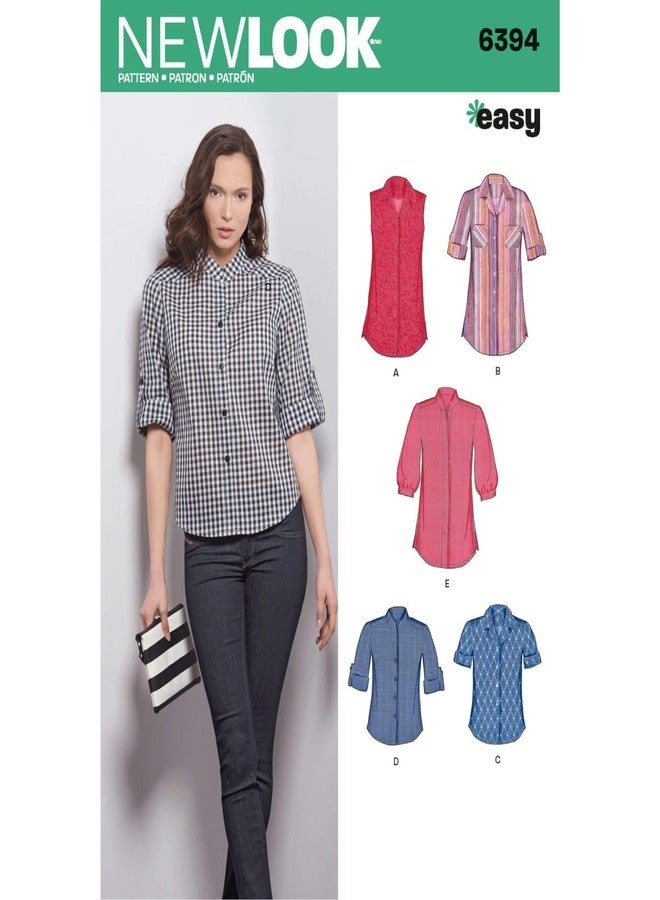 New Look Sewing Pattern UN6394A Autumn Collection Misses' Button Front Tops Sewing Patterns, A (8-10-12-14-16-18) - Image 1