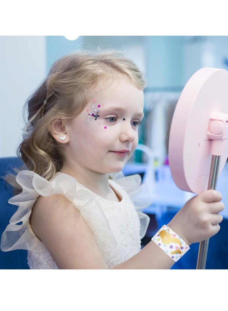 24PCs Mermaid Slap Bracelets for Kids, Mermaid Snap Band for Class Prize Mermaid Party Favors - Image 3