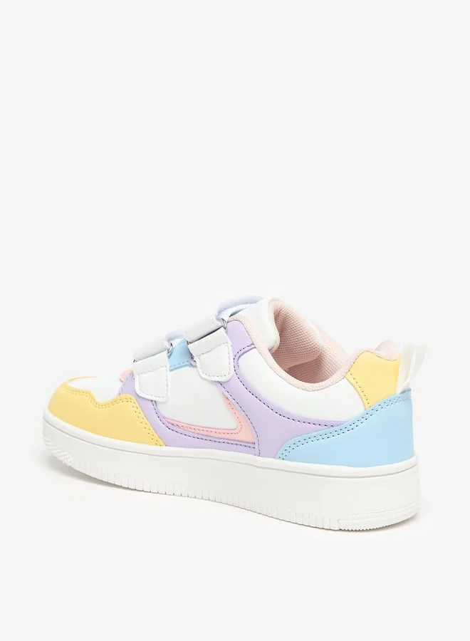 Flora Bella By Shoexpress Girls Colourblock Sneakers With Hook And Loop Closure