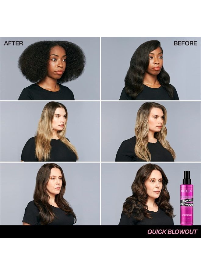 Redken Quick Blowout Heat Protection Spray | Blow Dry Primer Reduces Styling Time | Smooths & Adds Shine | Lightweight Blowdry Spray and Heat Protectant | For All Hair Types | 4.2 fl. oz. - Image 2