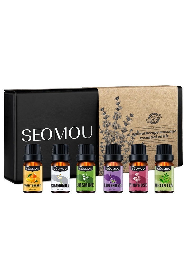 SEOMOU 6-PCS Premium Aromatherapy Essential Oil Set, Plant Extract 10ml*6 - Image 1