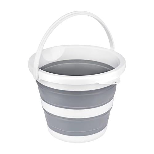 Craftend Collapsible Bucket 5L 1.3Gallon Small Cleaning Bucket Mop Buckets for Household Outdoor Car Washing Tub Plastic Foldable Portable Camping Beach Sand Water Pot Pail Space Saving Round - Image 1