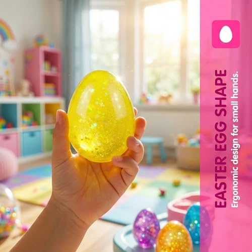 Howzcci 6 Pack Easter Eggs Stress Balls Squishy Toys Squeeze Fidget Toys for Kids Girls Boys Easter Egg Hunt Fillers Easter Basket Stuffers Party Favors Gifts - Image 5