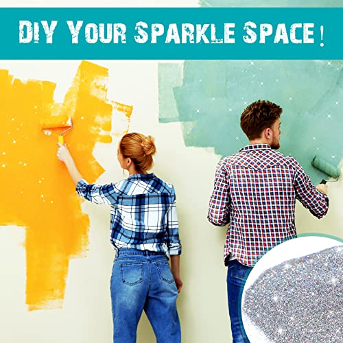 Kigeli 500g Glitter Paint Additive Silver Holographic Glitter Paint Additive Silver Holographic Metallic Sparkling Powder Mix with Acrylic for Interior Exterior Wall Ceiling Wood(Silver Holographic) - Image 3