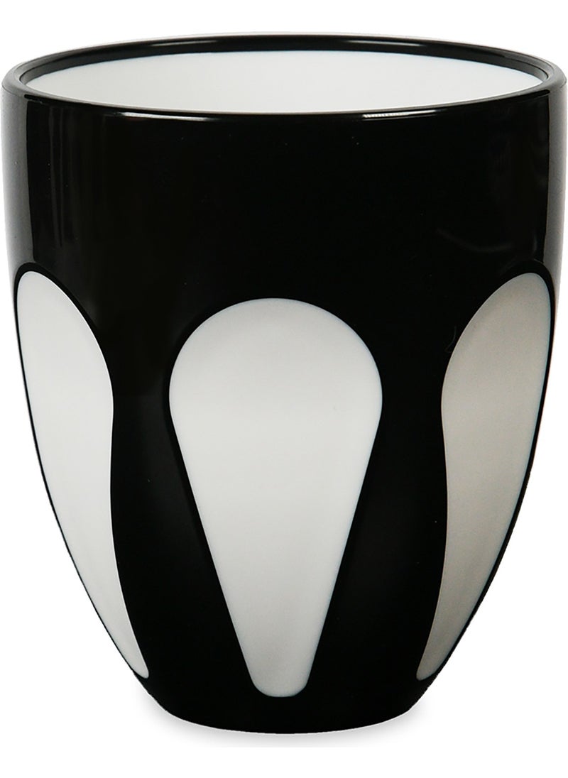 Baci milano - Aqua Bi Color Water Glass Black/White - Image 1