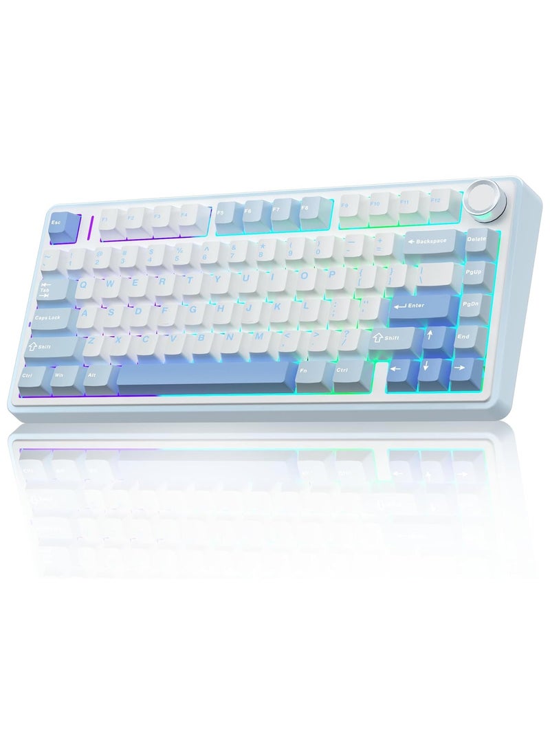 AULA - F75 75% Wireless Mechanical Keyboard,Gasket Hot Swappable Custom Keyboard,Pre-lubed Graywood V3 Switches RGB Backlit Gaming Keyboard,2.4GHz/Type-C/BT5.0 Mechanical Keyboard - Image 1