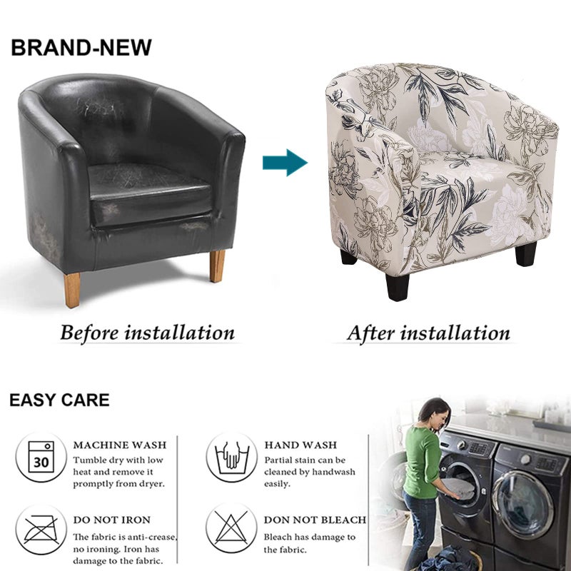 NILUOH Club Chair Slipcover Tub Chair Cover Stretch Armchair Covers Sofa Cover Furniture Protector for Living Room (A54) - Image 5