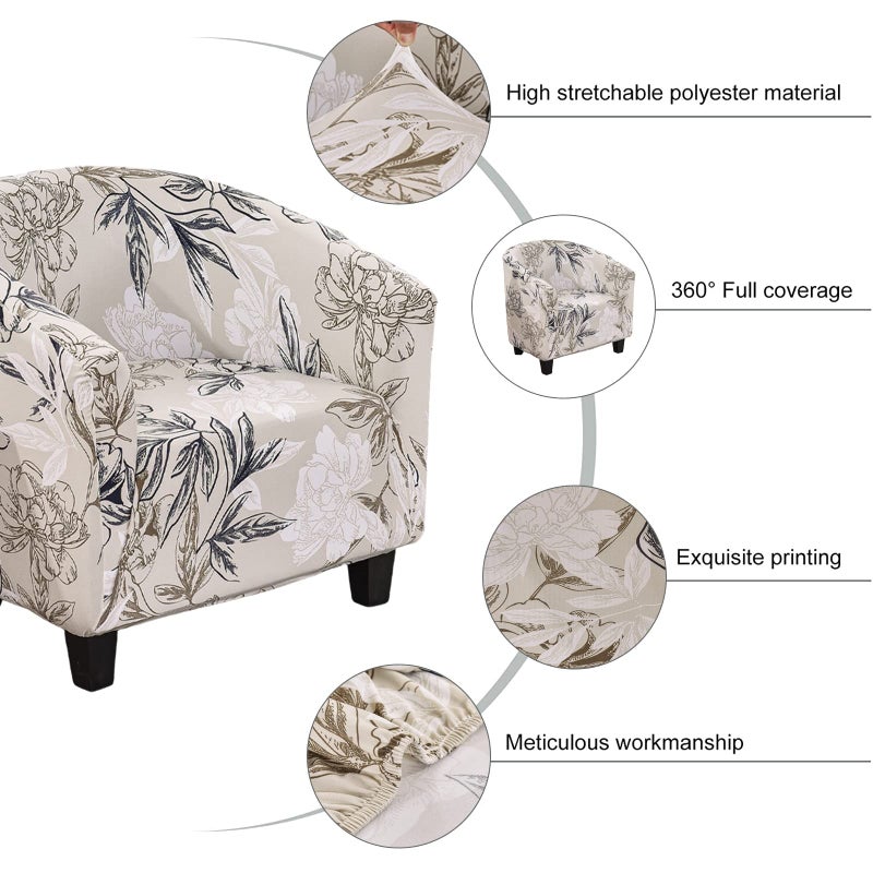 NILUOH Club Chair Slipcover Tub Chair Cover Stretch Armchair Covers Sofa Cover Furniture Protector for Living Room (A54) - Image 3