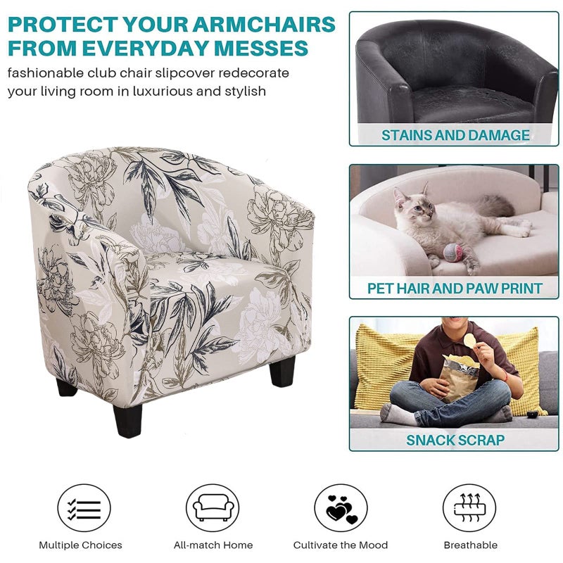 NILUOH Club Chair Slipcover Tub Chair Cover Stretch Armchair Covers Sofa Cover Furniture Protector for Living Room (A54) - Image 4