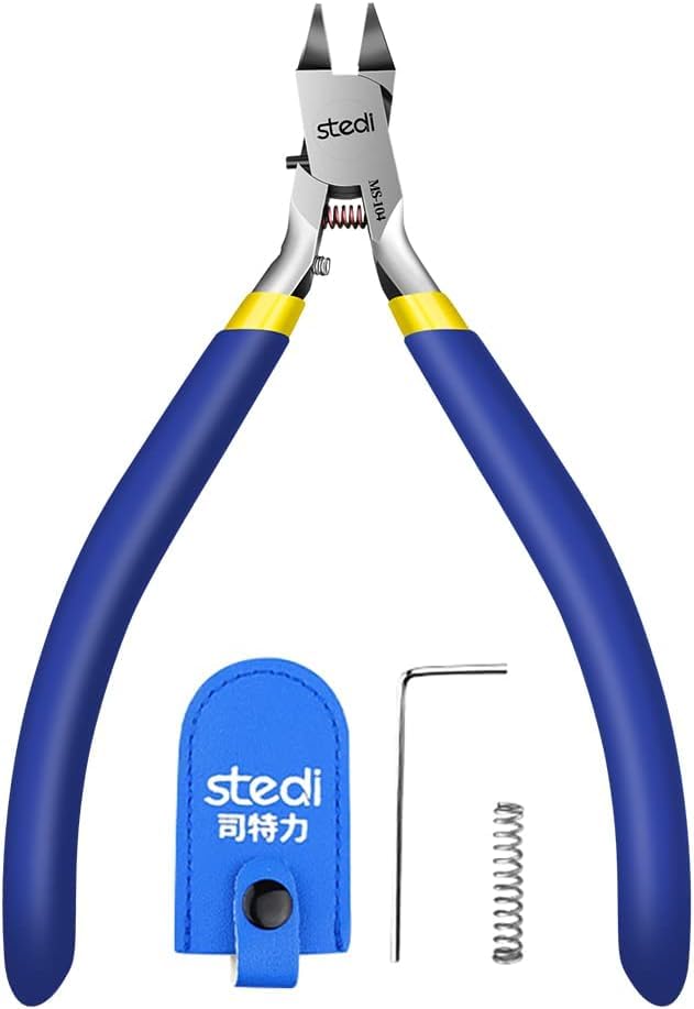 stedi 4.7-inch Model Nipper, with Ultra-thin Single-edge and Blade Case Plastic Model Tools for Gundam Repairing Plastic Model and Fixing，Blue - Image 4