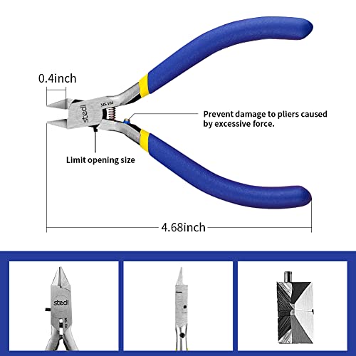 stedi 4.7-inch Model Nipper, with Ultra-thin Single-edge and Blade Case Plastic Model Tools for Gundam Repairing Plastic Model and Fixing，Blue - Image 5