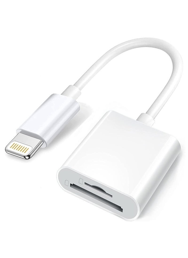 SD Card Reader for iPhone/iPad, Micro SD Card Reader with Dual Slots Compatible with iPhone  - Image 1