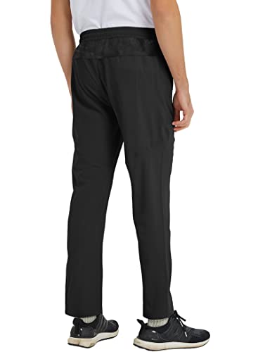 BASUDAM Men's Athletic Pants Thin Lightweight Quick Dry Zipper Pockets Outdoor Sports Pants for Running Jogging Hiking Black M - Image 3