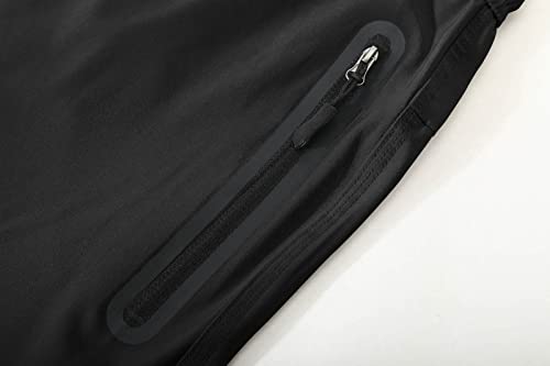 BASUDAM Men's Athletic Pants Thin Lightweight Quick Dry Zipper Pockets Outdoor Sports Pants for Running Jogging Hiking Black M - Image 5