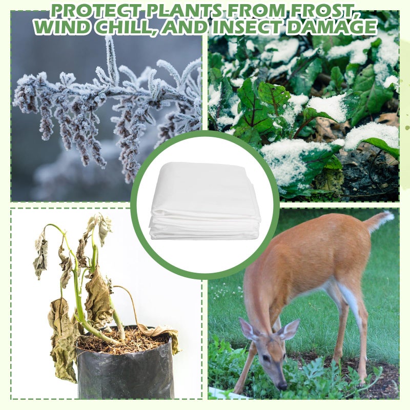 Maasechs 4 Pcs Large Plant Covers Freeze Protection with Viewing Window, Drawstring & Zipper Winter Frost Covers, Shade Cloth for Shrubs, Small Trees, Frost(White,31.5 x 39.4 Inch) - Image 5