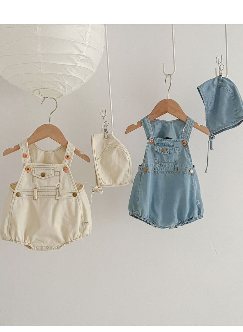 Thin Jumpsuit For Baby Boys And Girls, Shoulder Bag, Fart Jacket, Hat Included  - Image 3