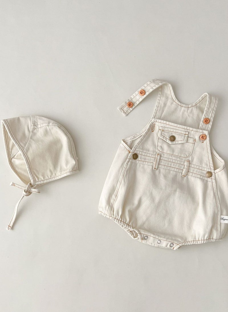 Thin Jumpsuit For Baby Boys And Girls, Shoulder Bag, Fart Jacket, Hat Included  - Image 1