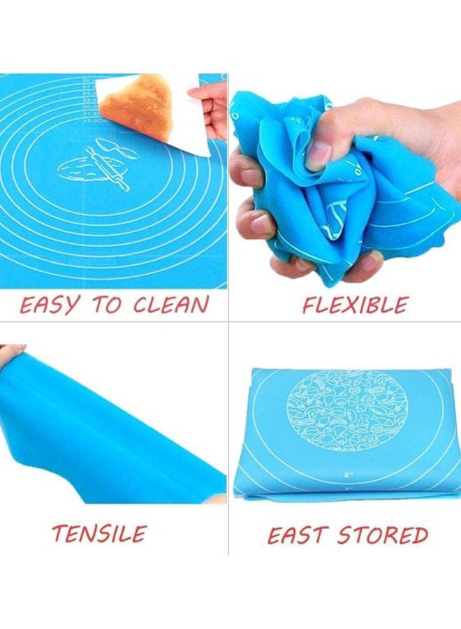 NIBEMINENT 2-Piece Baking Mat And Rolling Pin Multicolour 50 x 40cm - Image 4