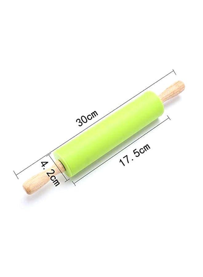 NIBEMINENT 2-Piece Baking Mat And Rolling Pin Multicolour 50 x 40cm - Image 2