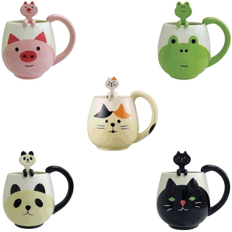 Decole Ceramic Frog Mug and Spoon, 12 oz. - Image 2