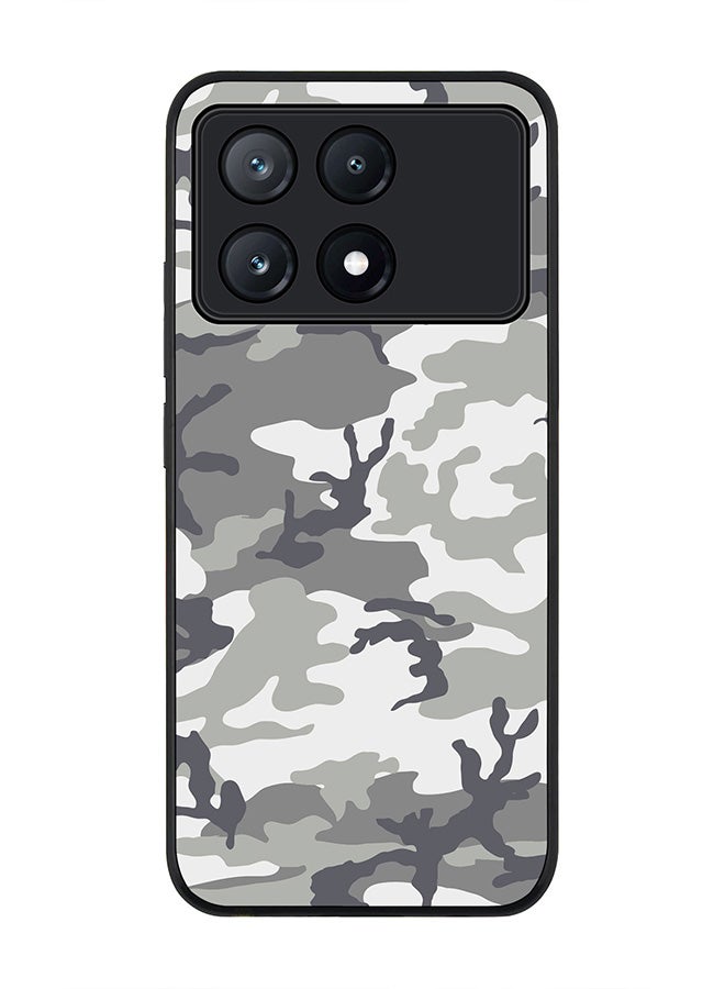 Stylizedd حافظة حواف سوداء متينة لهاتف Xiaomi Poco X6 Pro، حافظة مرنة رقيقة من المطاط مع حواف مضادة للسقوط - تمويه القطب الشمالي - Image 1