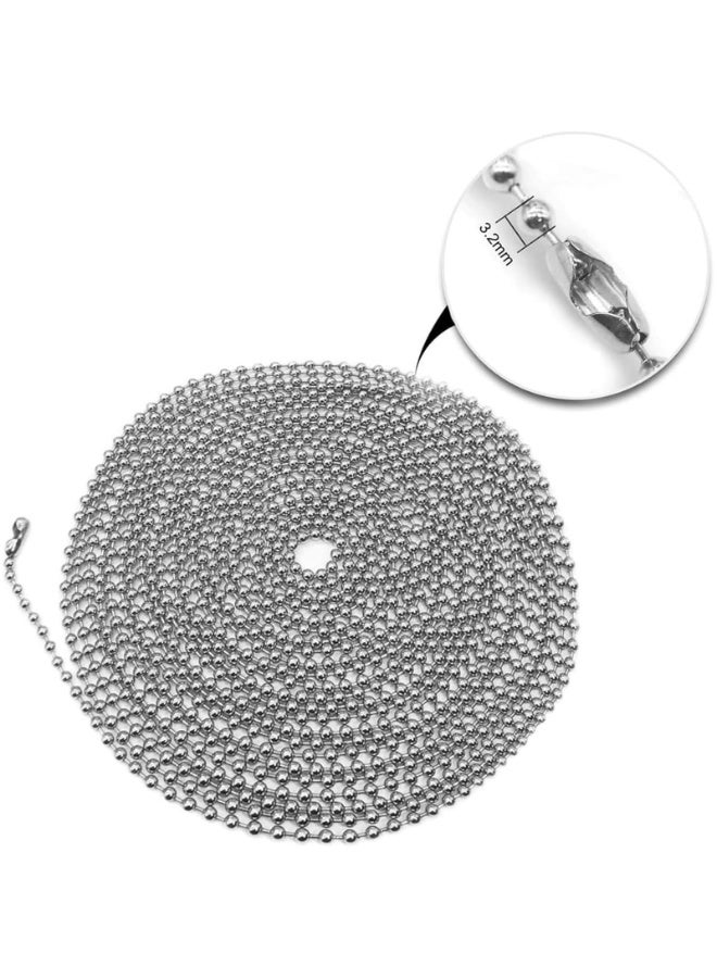 Fan Pull Chain, Metal Ceiling Fan Chain Extension, Diameter 3.2mm 16 Feet Long with 20 Pcs Connectors for Ceiling Fans and Light Fixtures Pull and DIY - Image 3