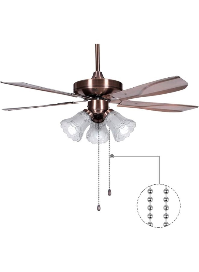 Fan Pull Chain, Metal Ceiling Fan Chain Extension, Diameter 3.2mm 16 Feet Long with 20 Pcs Connectors for Ceiling Fans and Light Fixtures Pull and DIY - Image 4