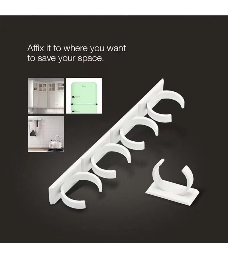4pcs Black Drill Free Seasoning Jar Storage Rack 20 Clips For Cabinet Door Wall - Image 5