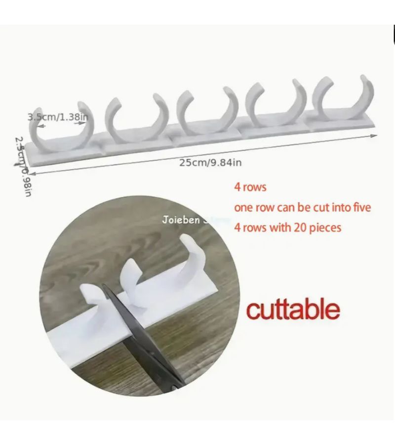 4pcs Black Drill Free Seasoning Jar Storage Rack 20 Clips For Cabinet Door Wall - Image 3